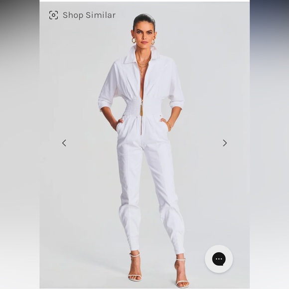 NWT Retrofete Ellis Denim Jumpsuit on Optic White - Picture 5 of 15